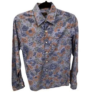JCrew Button Down Blue Shirt - Flower Print